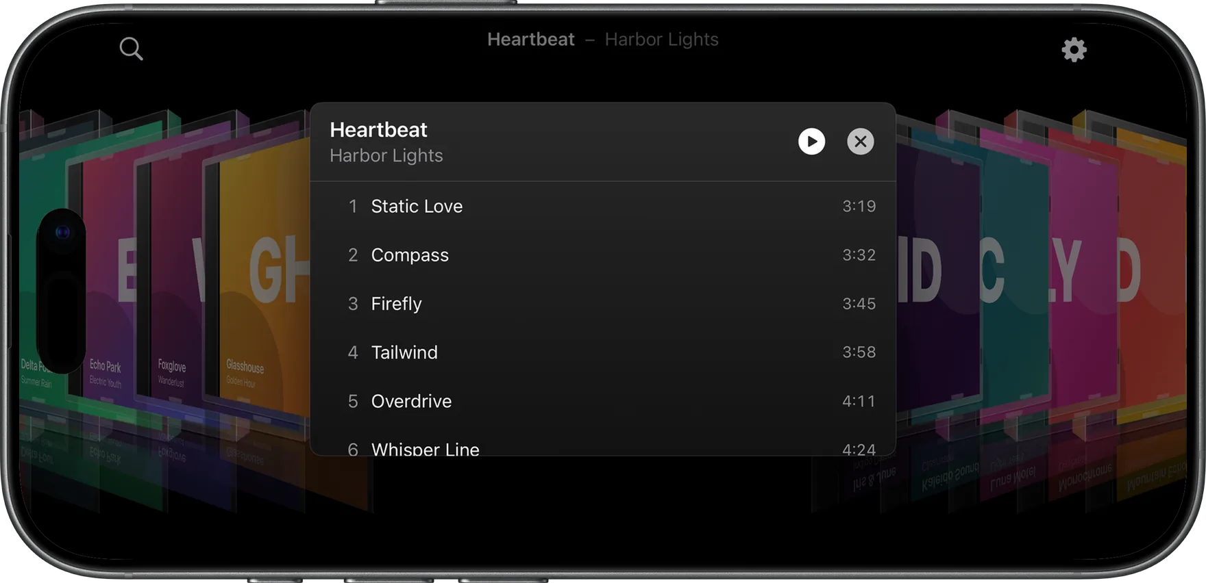 AlbumDeck album tracklist with playback in progress