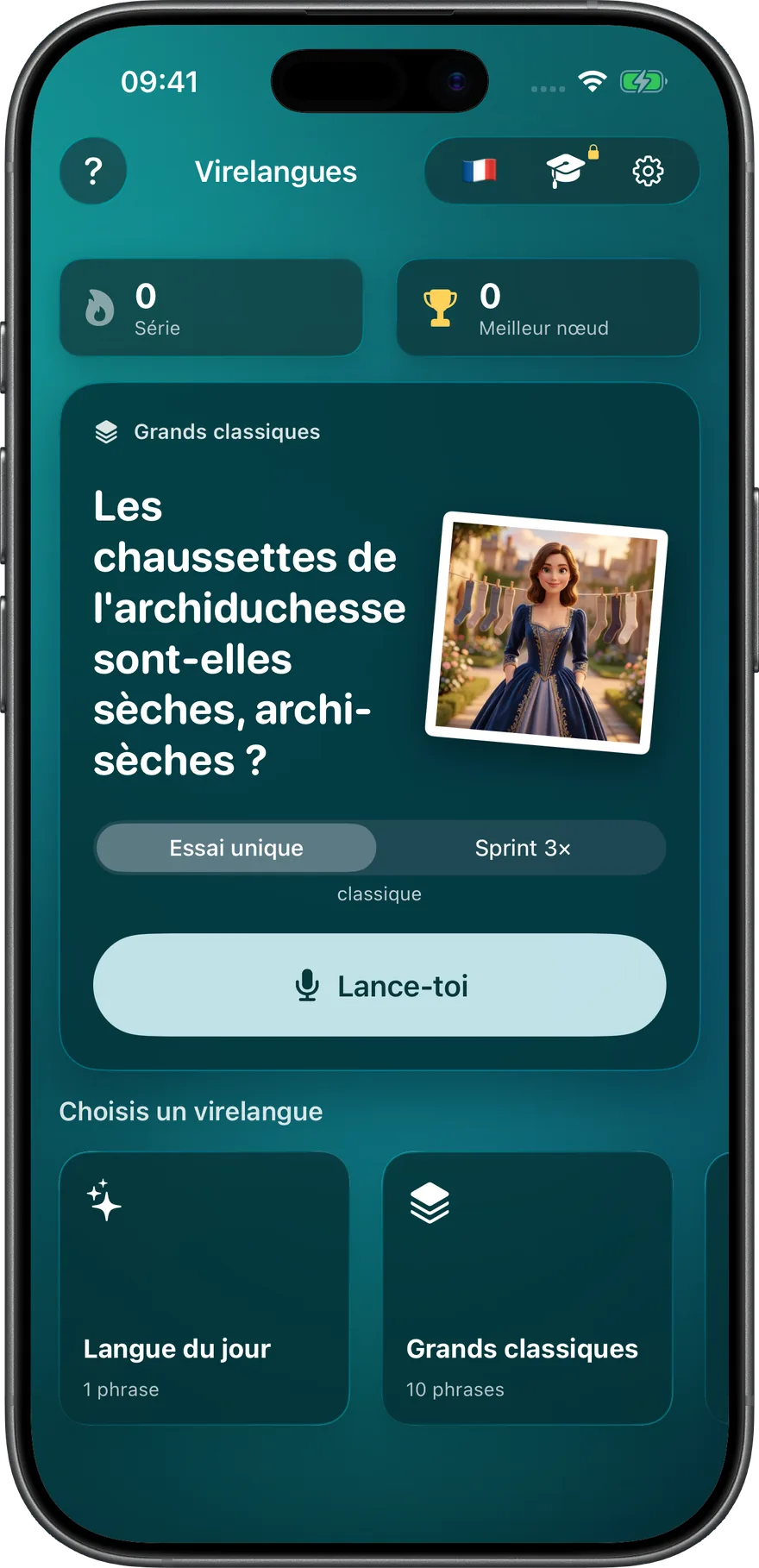 En mode sombre, la scène s'habille de turquoise.